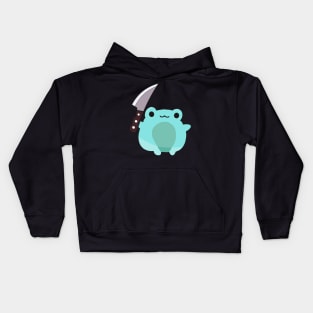 Funny frog with knife! Kids Hoodie